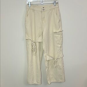 Cider Cream Wide Leg Denim Pants